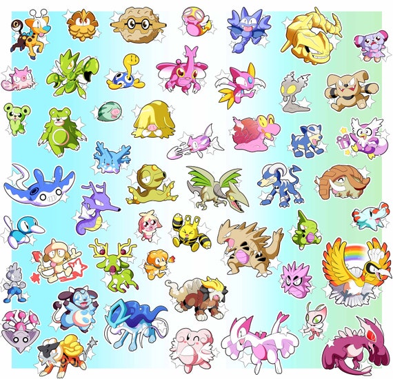 Pokemon Shiny Hunt Pack Super Sticker Collection Etsy