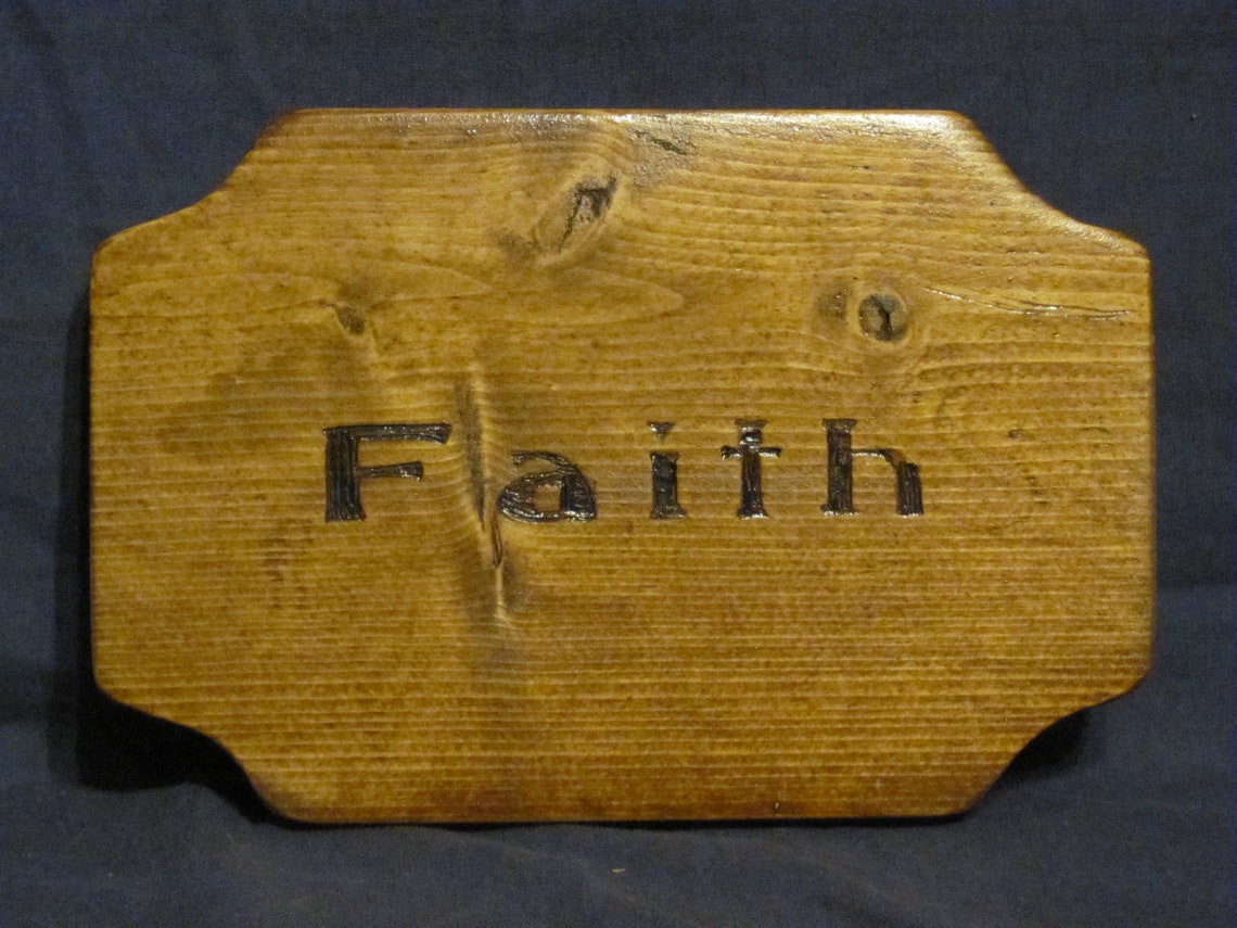 Woodburned faith Plaque Etsy