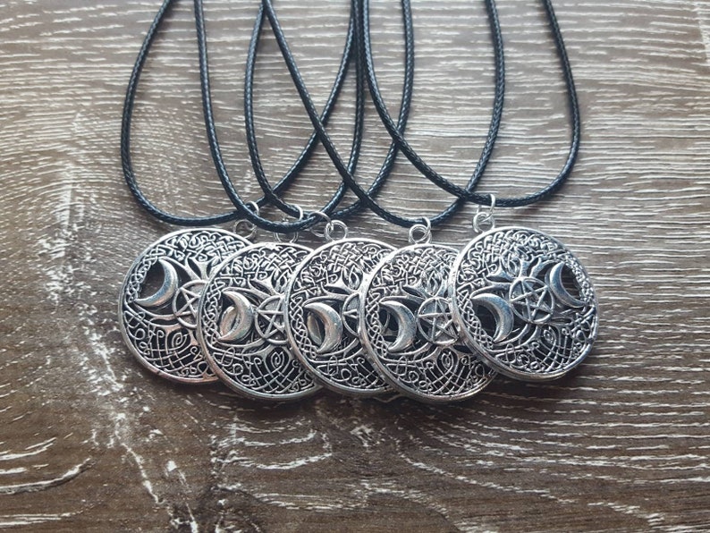 Triple Moon Goddess Necklace