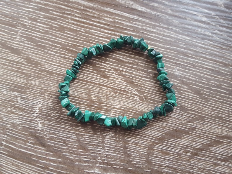Natural Malachite Crystal Chip Bracelet