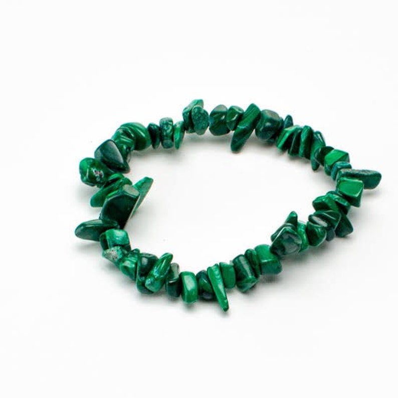Natural Malachite Crystal Chip Bracelet