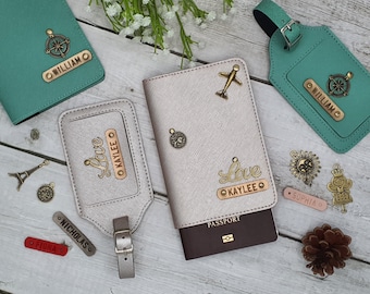 Personalized Luggage Tag and Passport Cover Set - Passport Holder - Bag Tag - Personalized Passport cover - Passport cover - Luggage tags