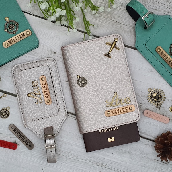 Personalized Luggage Tag and Passport Cover Set – Travel Accessories