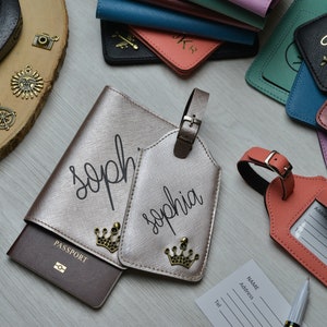 Personalized Luggage Tag and Passport Cover Set - Passport Holder - Bag Tag - Personalized Passport cover - Passport cover - Luggage tags