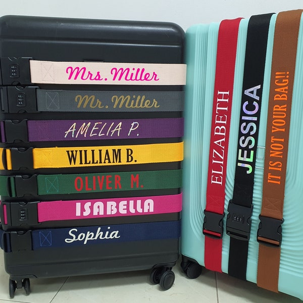 Personalized Luggage Strap, Travel Belt, Luggage Belt, Suitcase Belt, Free name personalize