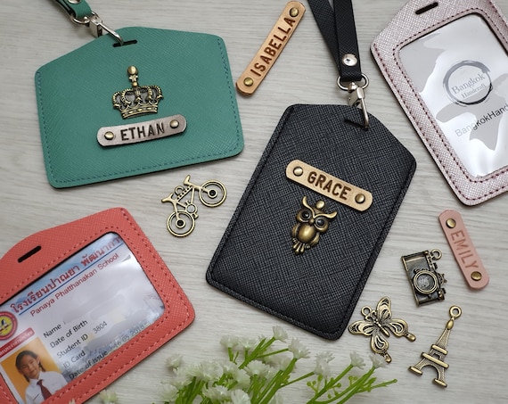 Leather Id Card Holder With Lanyard