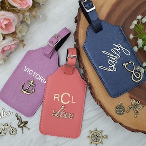 Personalized Luggage Tags, Custom Luggage Tag, Luggage Tags, Monogram Luggage Tag, Personalized gift, Wedding gift, Gifts for Mom image 3