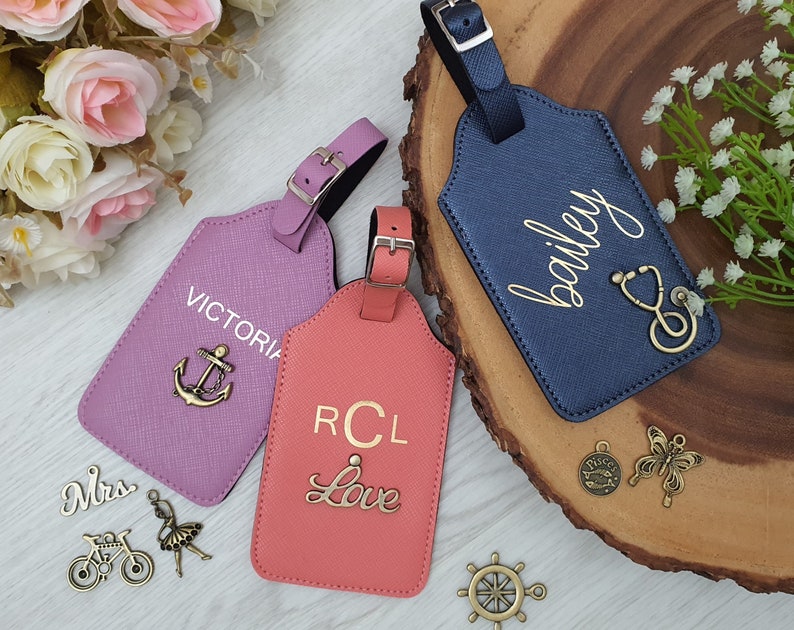 Personalized Luggage Tags, Custom Luggage Tag, Luggage Tags, Monogram Luggage Tag, Personalized gift, Wedding gift, Gifts for Mom image 3