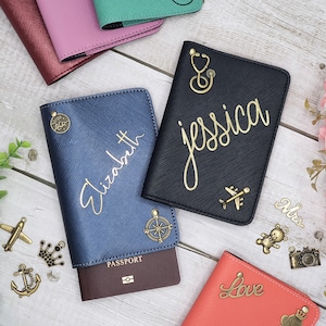 Custom Made 2 Charm Passport Cover Passport Holder Free Name