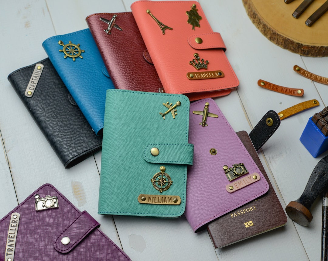 Personalized Passport Holder, Personalized Leather Passport Cover