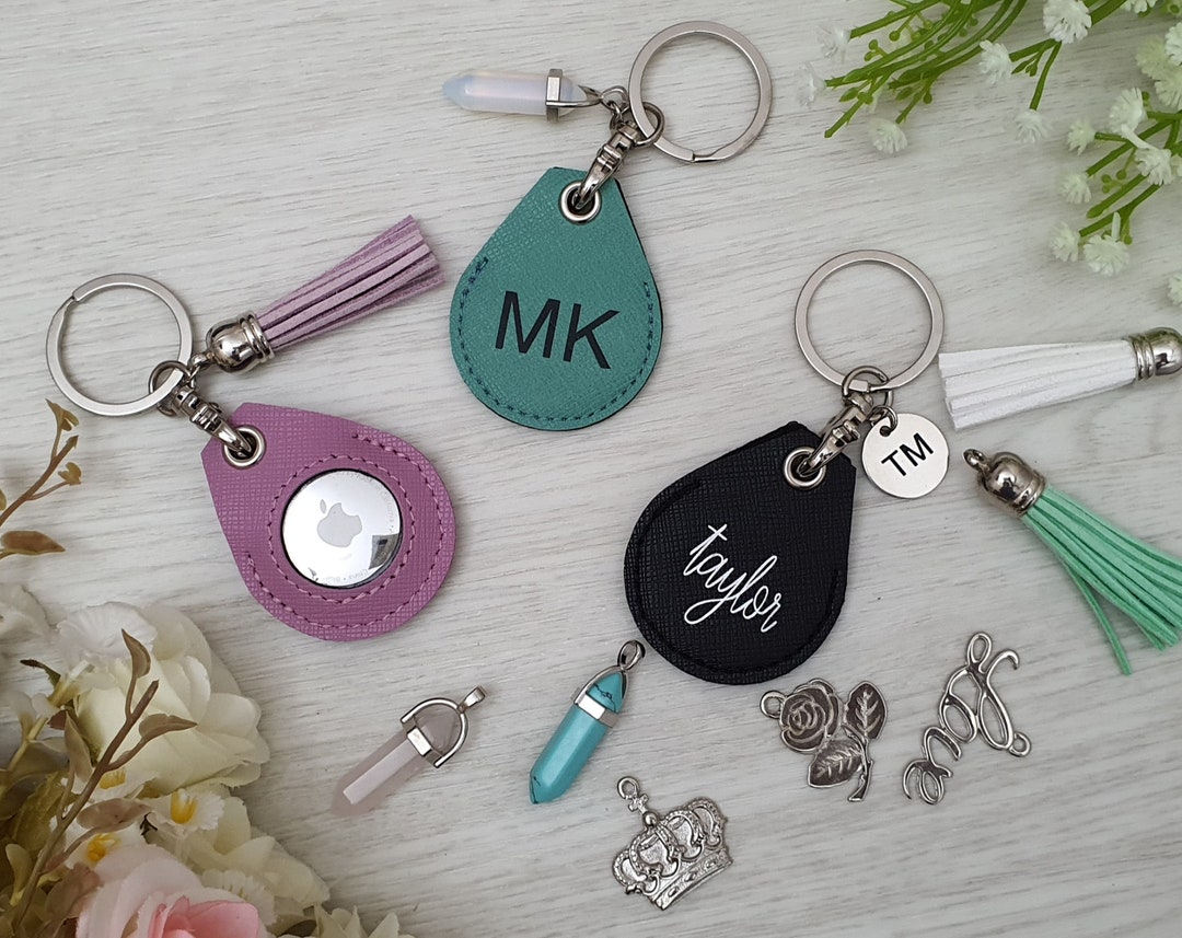 Personalized Apple Air Tag Keychain,apple Tag, Leather Key Ring Airtag