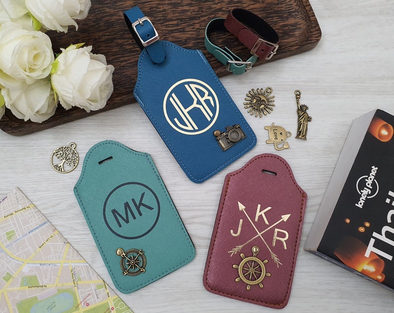 Personalized Luggage Tags, Custom Luggage Tag, Luggage Tags, Monogram Luggage Tag, Personalized gift, Wedding gift, Gifts for Mom image 4