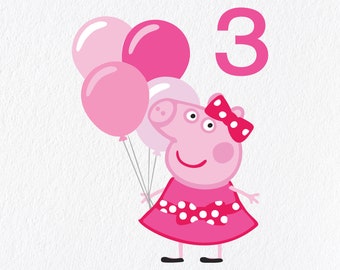 Download Peppa pig birthday svg | Etsy