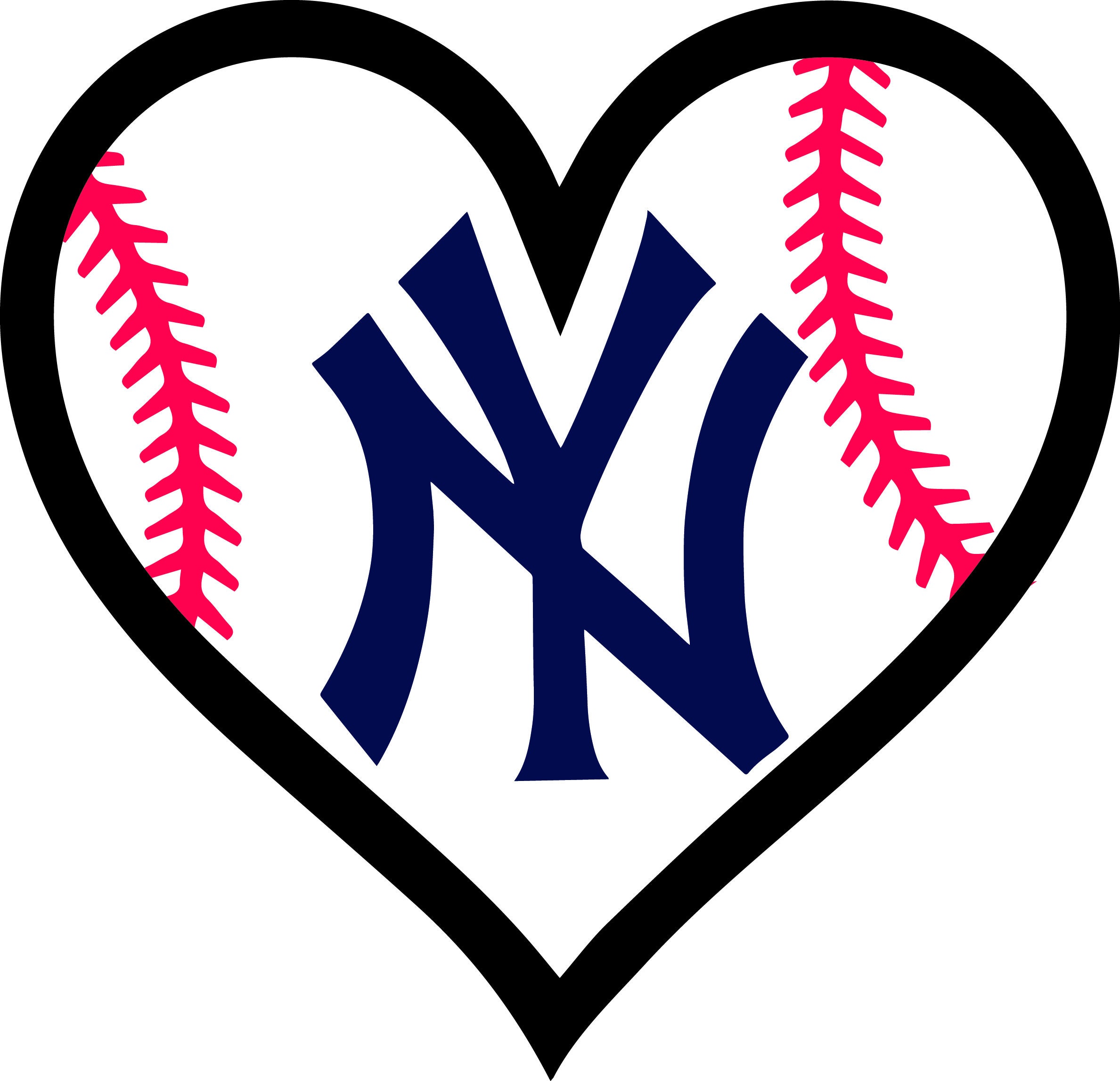 Download 30% off New York Yankees Baseball l Love Heart file decal ...
