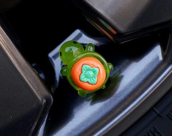 Tapón de válvula de neumático con forma de tortuga que brilla en la oscuridad - Frutas y verduras
