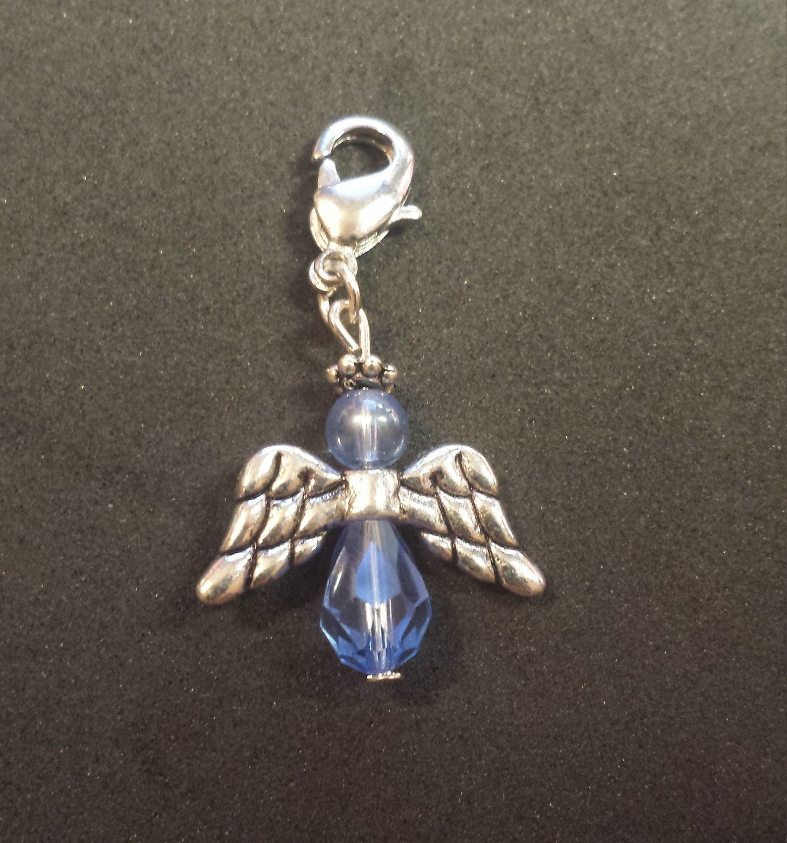 Angel Charms Crystal Metal Lt Blue Blue Aqua Etsy