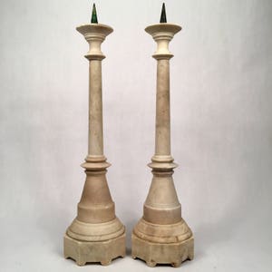 Pair Marble Candlesticks