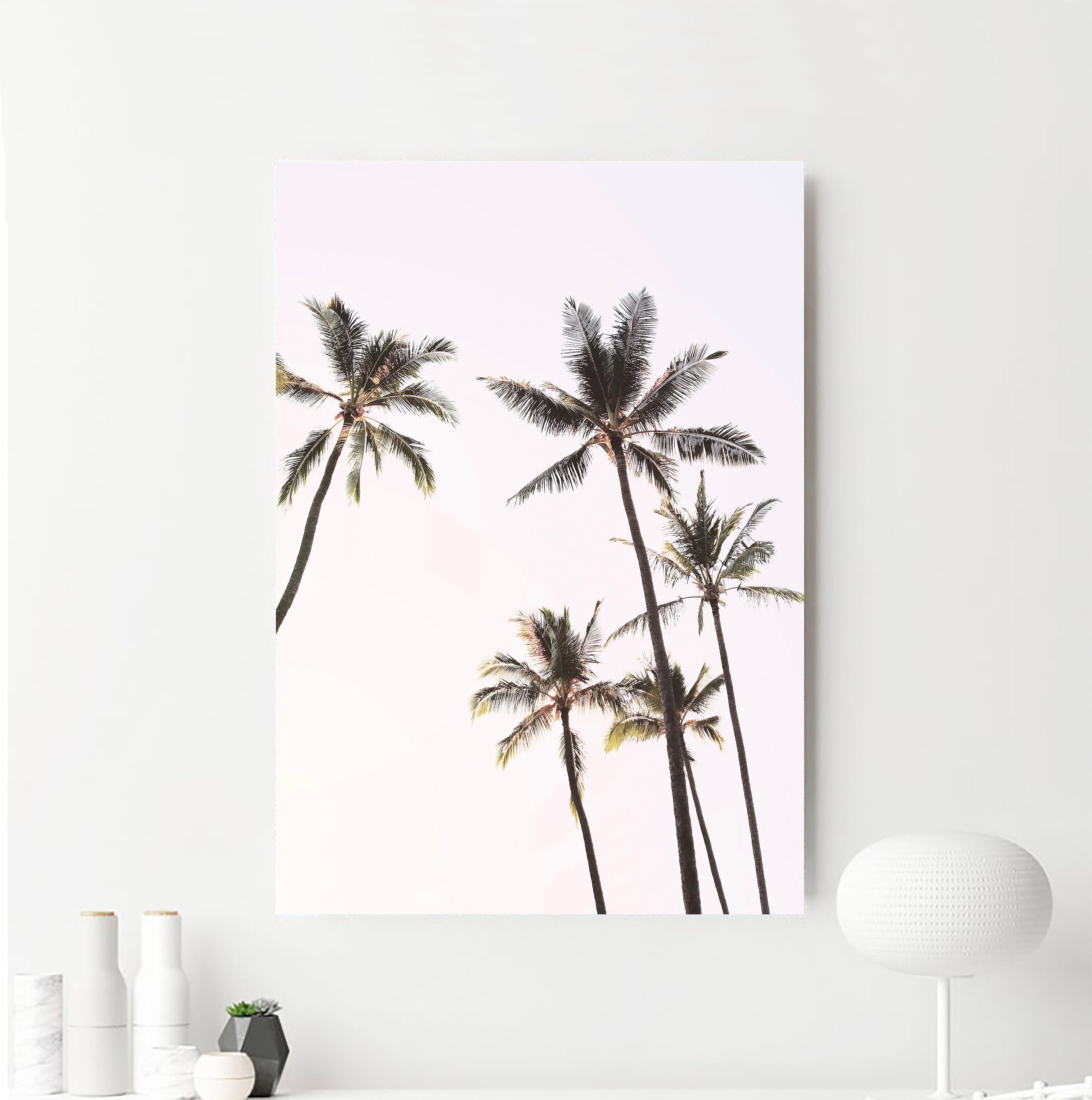 Palm Trees Print Beach Wall Art Sunset Photography Digital | Etsy