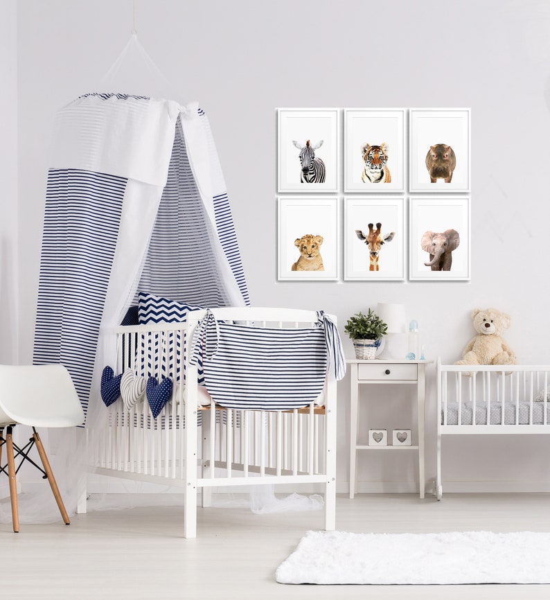 Safari Animal Prints Set of 6 Nursery Animal Prints Animal Etsy UK