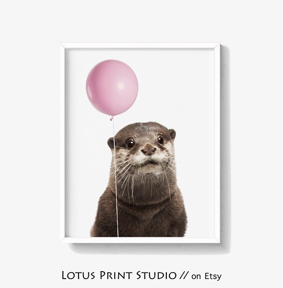 Nutria Con Impresion De Globo Regalo De La Ducha Del Bebe Etsy