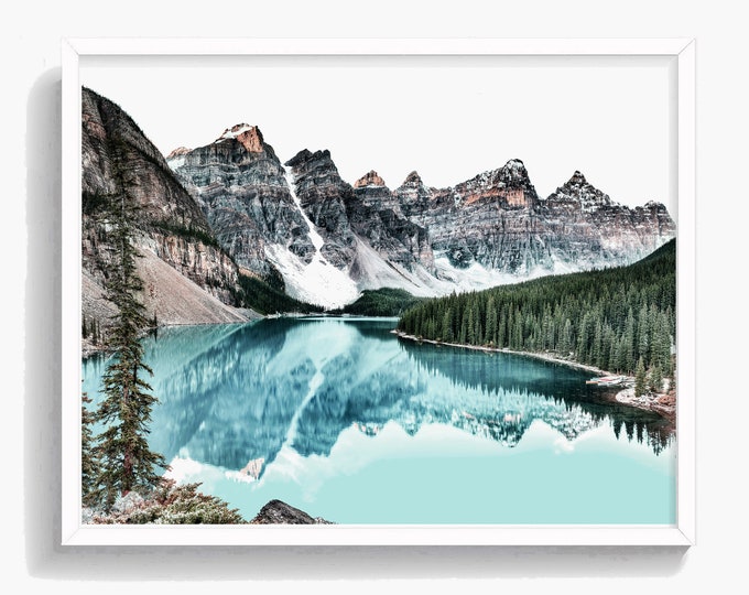 Mountain Print Canadian Wall Art Landscape Photography Teal Etsy