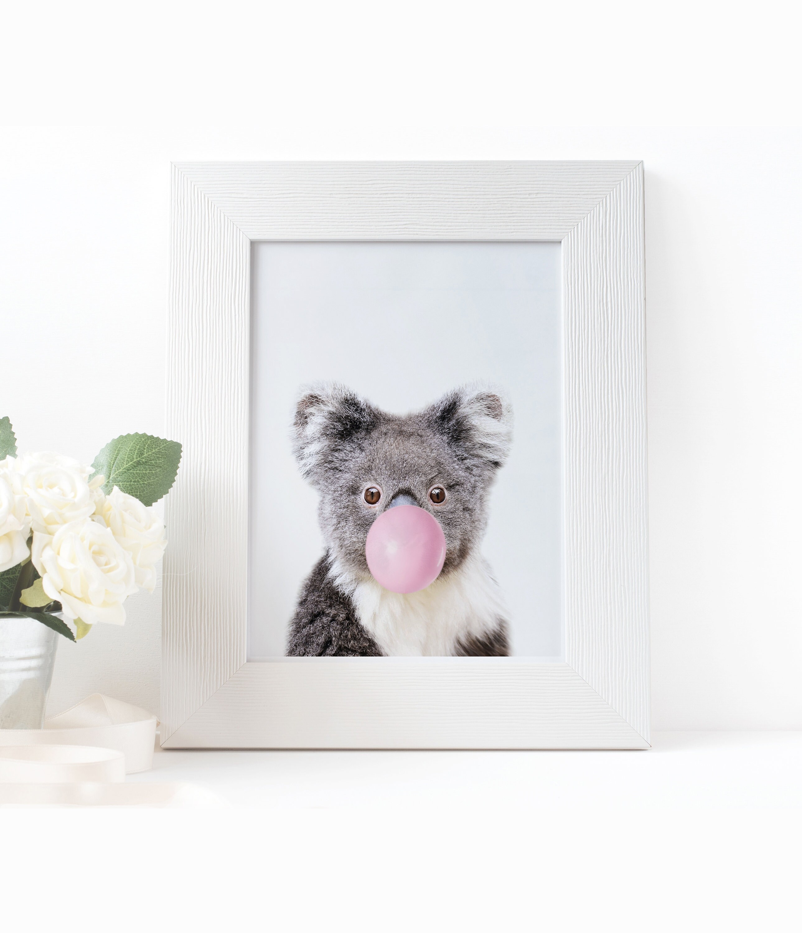 Koala Bear Wall Art Bubble Gum Animals Babies Gift Digital Etsy