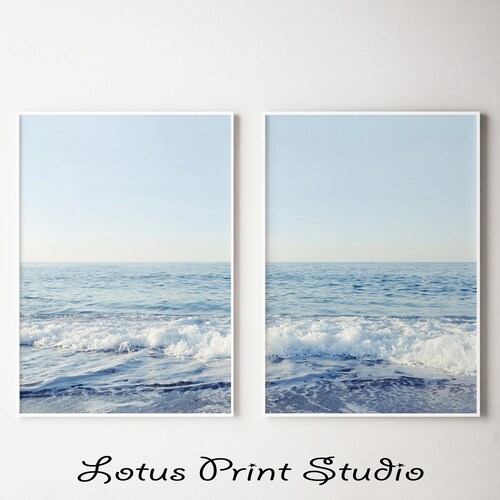 Ocean Art Prints Ocean Waves Print Set of 2 Coastal Wall Etsy