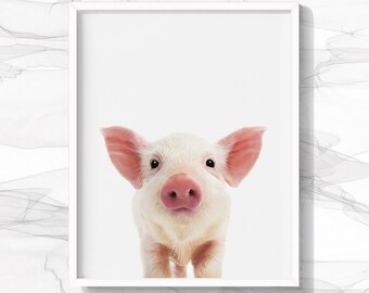 Baby Pig Print Piglet Print Nursery Farm Animal Decor Baby Etsy New Zealand