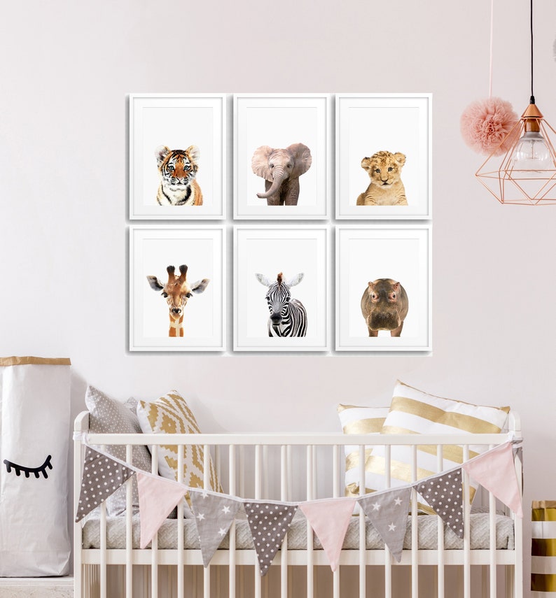 Safari Animal Prints Set of 6 Nursery Animal Prints Animal Etsy UK