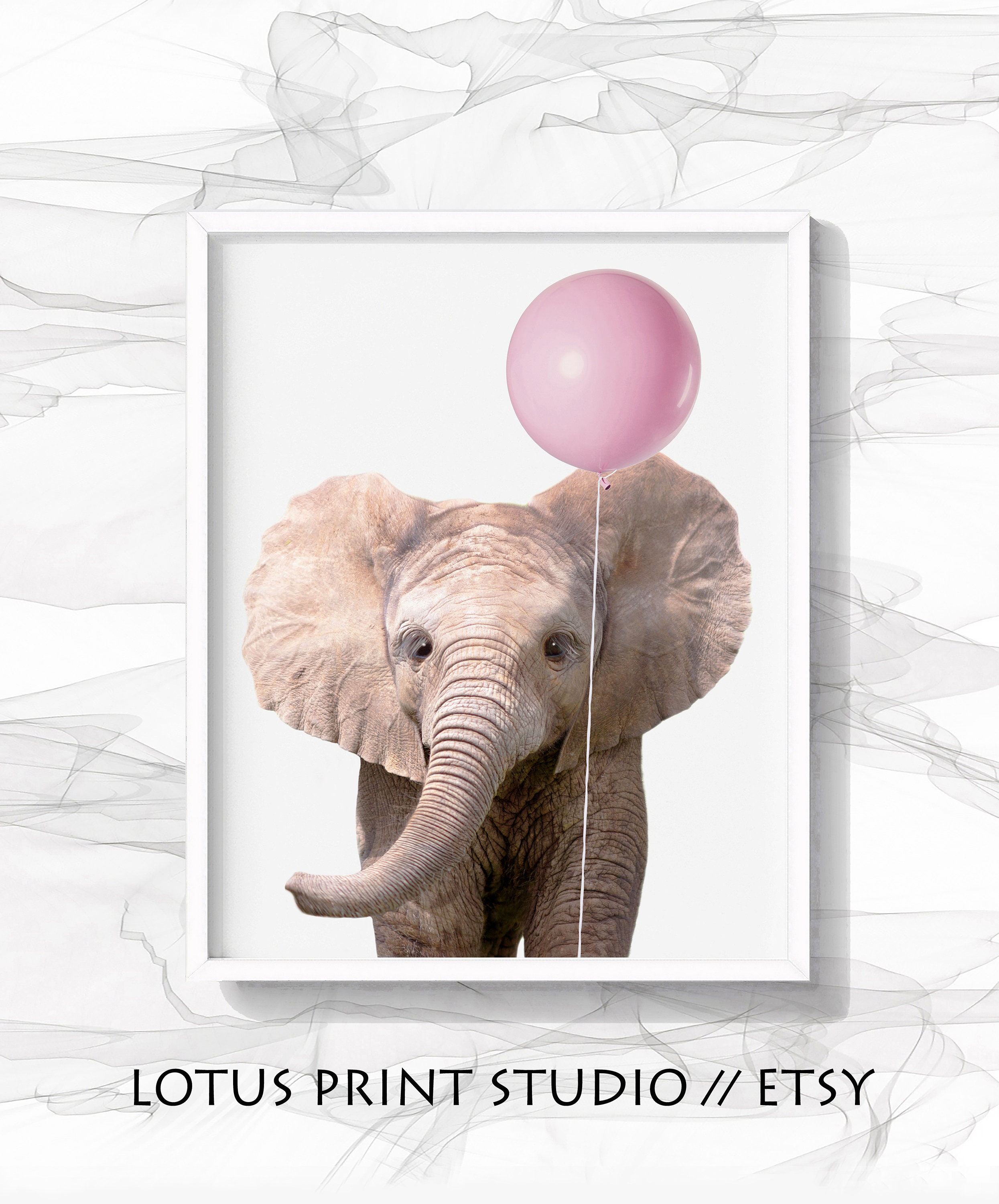 Baby Elephant Wall Art Nursery Safari Print Animals With Etsy