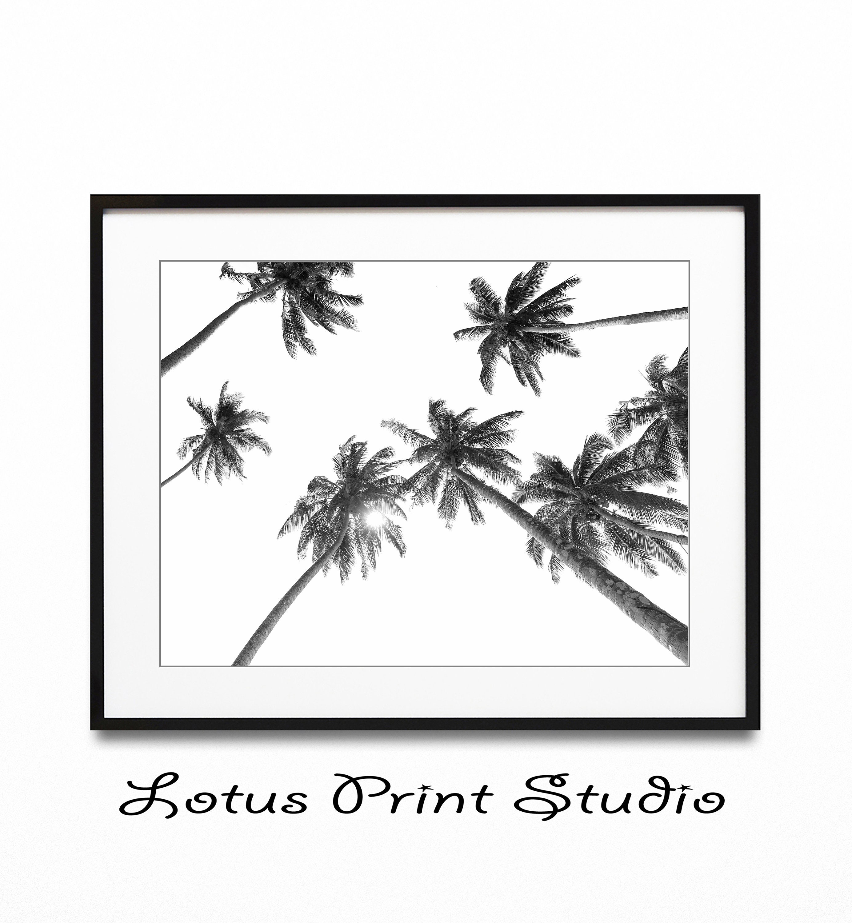 Black and White Palm Trees Print Beach Print Palm Trees Wall Etsy