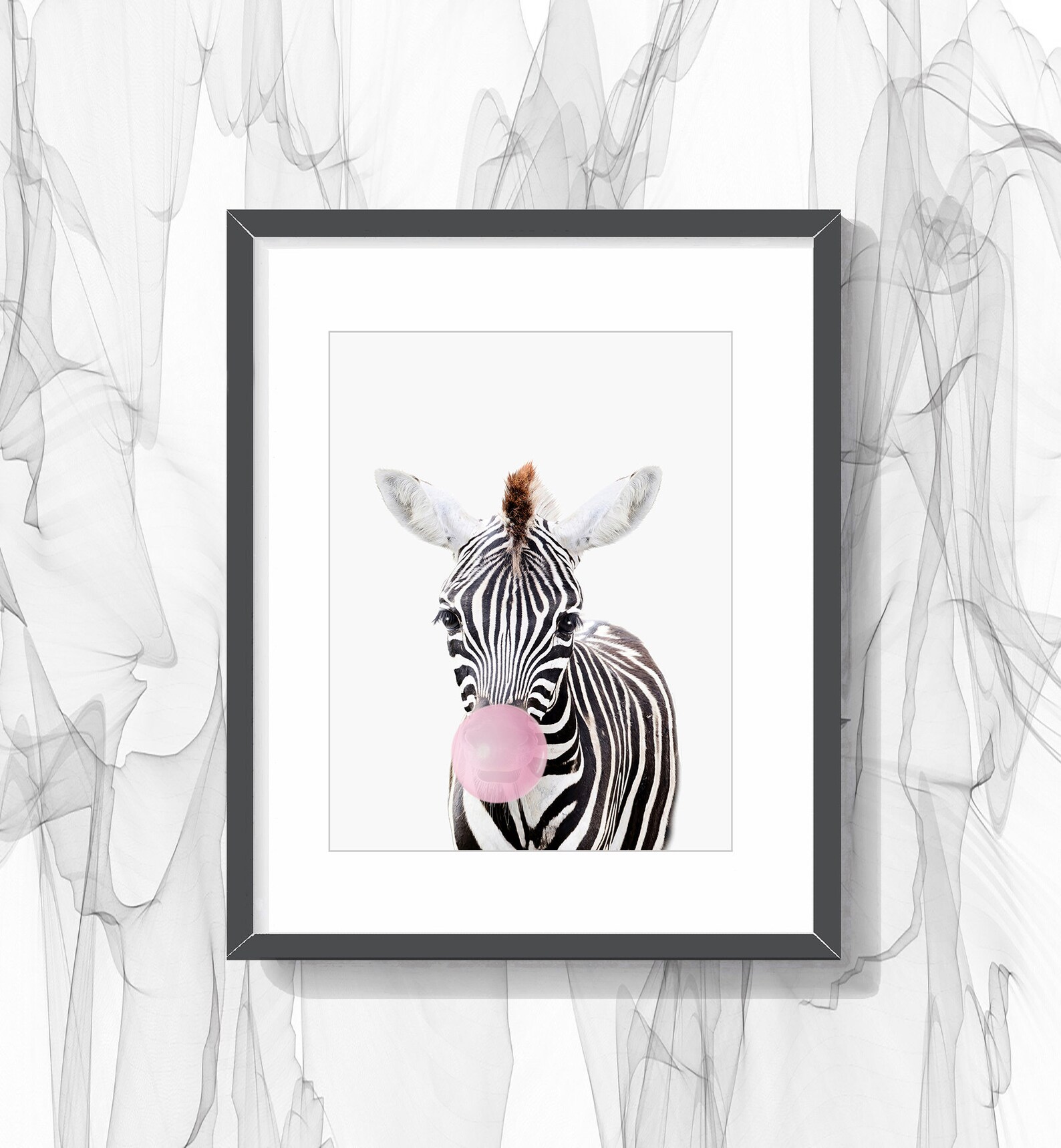 Zebra Bubble Gum Animal Photos With Bubble Gum Zebra Wall Etsy