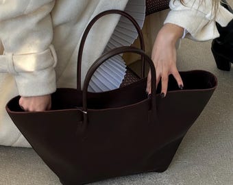 Vegan Leather Shoulder Bag, Large Zipper Eco Leather Everyday Purse