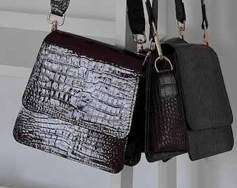Bolso bandolera de cuero para mujer, mujer mensajero de cuero, bolso de cuero pequeño para mujer, bolso de mujer, bolso de cuero para mujer, idea de regalo del día de la mujer, bolso