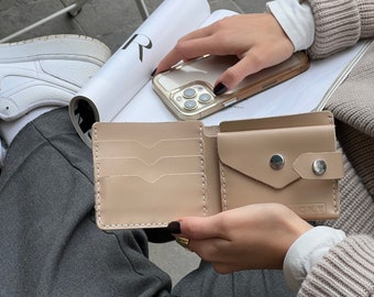Cartera para mujer, Cartera de piel para mujer, Cartera de piel hecha a mano, Regalo de aniversario para ella, Cartera personalizada, Idea de regalo para el Día de la Madre