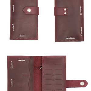 Cartera de piel verde, cartera de piel mujer, cartera de piel mujer, cartera personalizada, cartera para tarjetas, cartera mujer, regalo día de la madre imagen 9
