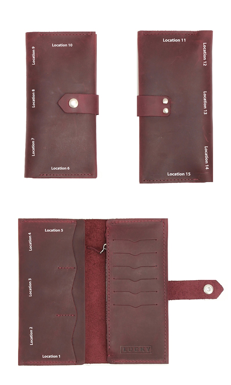 Cartera de piel verde, cartera de piel mujer, cartera de piel mujer, cartera personalizada, cartera para tarjetas, cartera mujer, regalo día de la madre imagen 9