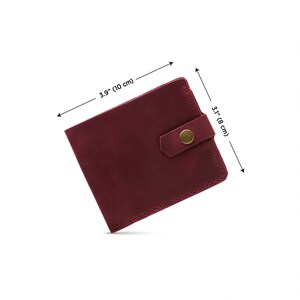 Cartera de cuero para mujer, Cartera de cuero para mujer, Cartera pequeña de cuero para mujer, Tarjetero, Cartera personalizada, Cartera delgada, Regalo de tercer aniversario, imagen 5