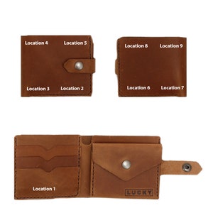 Cartera de cuero hombre, mini cartera, cartera pequeña, cartera personalizada para hombre, cartera grabada para hombre, cartera personalizada para hombre, regalo para él imagen 9