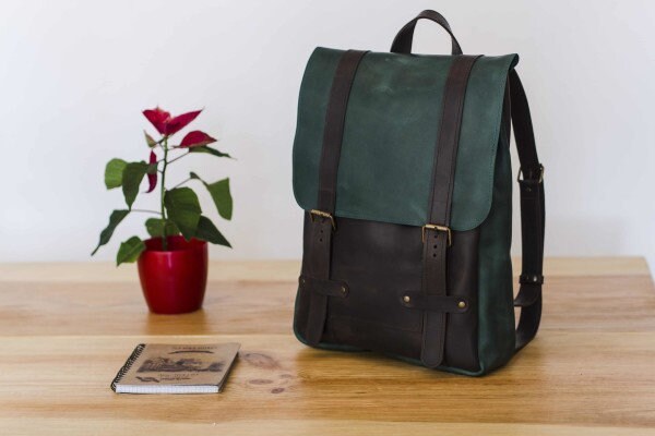 Handmade Black Leather Backpack Mens Black Backpack Travel | Etsy