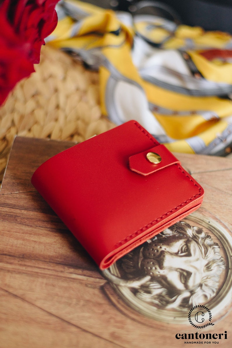 Cartera de cuero mujer, billetera personalizada, billetera tarjeta, billetera perosnalizada, billetera linda, billetera pequeña, billetera de mujer, billetera de cuero minimalista imagen 2