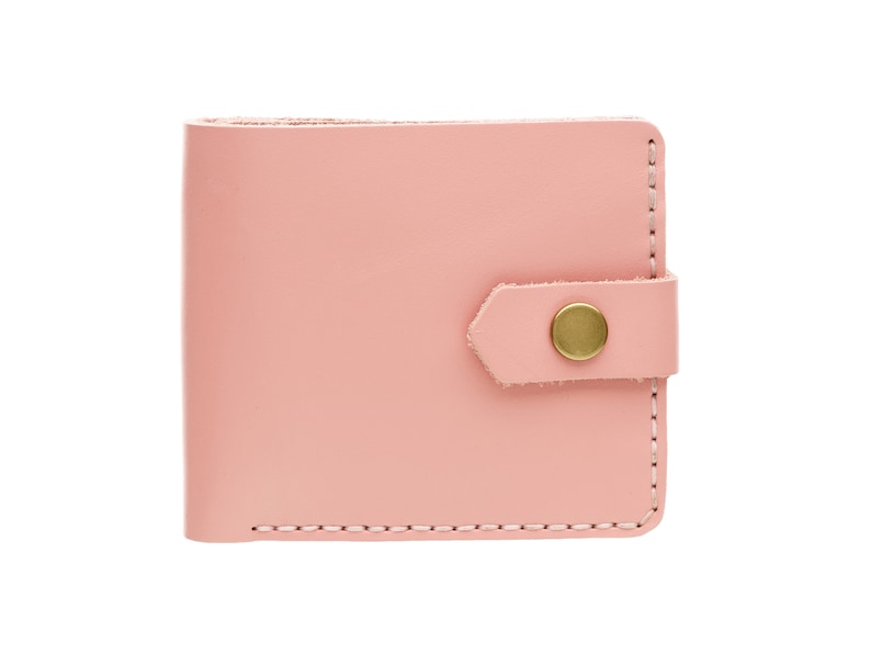 Cartera rosa / Cartera de cuero para mujer / Mini billetera / Cartera de tarjeta / Cartera pequeña para mujer / Cartera personalizada / Cartera plegable / Regalo del 3er aniversario imagen 6