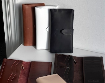 Cartera de mujer / Cartera de cuero de grano completo para mujer / Cartera delgada / Cartera personalizada / Cartera de tarjeta / Regalo para ella / Regalo del 3er aniversario