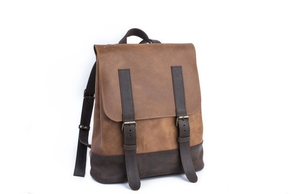 Handmade Leather Backpack Brown Mens Backpack Black | Etsy