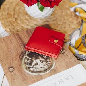 Cartera de cuero mujer, billetera personalizada, billetera tarjeta, billetera perosnalizada, billetera linda, billetera pequeña, billetera de mujer, billetera de cuero minimalista imagen 7