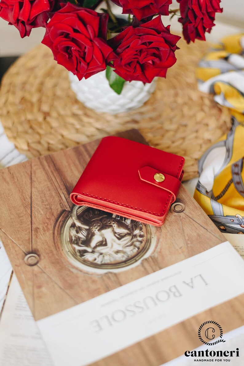 Cartera de cuero mujer, billetera personalizada, billetera tarjeta, billetera perosnalizada, billetera linda, billetera pequeña, billetera de mujer, billetera de cuero minimalista imagen 7