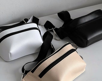 Bolso bandolera de cuero vegano para mujer, bolso de cadera de piel sintética para mujer, bolso pequeño para mujer, bolso de mujer, bolso de cadera de piel sintética para mujer, idea de regalo para mujer