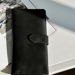 Cartera de piel para mujer, Cartera fina, Cartera plegable para mujer, Cartera grabada, Cartera personalizada, Cartera para tarjetas, Cartera para mujer, Regalo de tercer aniversario imagen 7