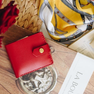 Cartera de cuero mujer, billetera personalizada, billetera tarjeta, billetera perosnalizada, billetera linda, billetera pequeña, billetera de mujer, billetera de cuero minimalista imagen 4
