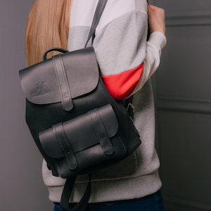 Sac à dos en cuir pour femme, sac à dos d'école en cuir, cartable en cuir, sac à dos fait main, sac à dos en cuir vintage, sac à dos pour femme, cadeau sac à dos